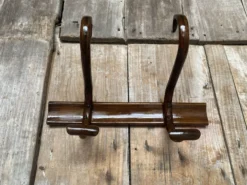 Patère ancienne, porte-manteau style Thonet, Baumann en bois courbé 1900