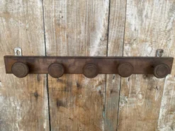 Patère ancienne, porte-manteau mural en bois, années 60