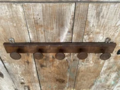 Patère ancienne, porte-manteau mural en bois, années 60