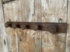 Patère ancienne, porte-manteau mural en bois, années 60