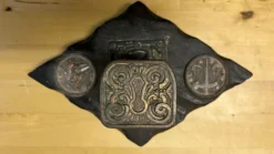Patère bois et cuivre vintage