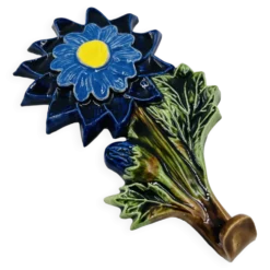 Patère crochet fleur en céramique belge André Bayer