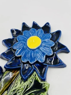 Patère crochet fleur en céramique belge André Bayer