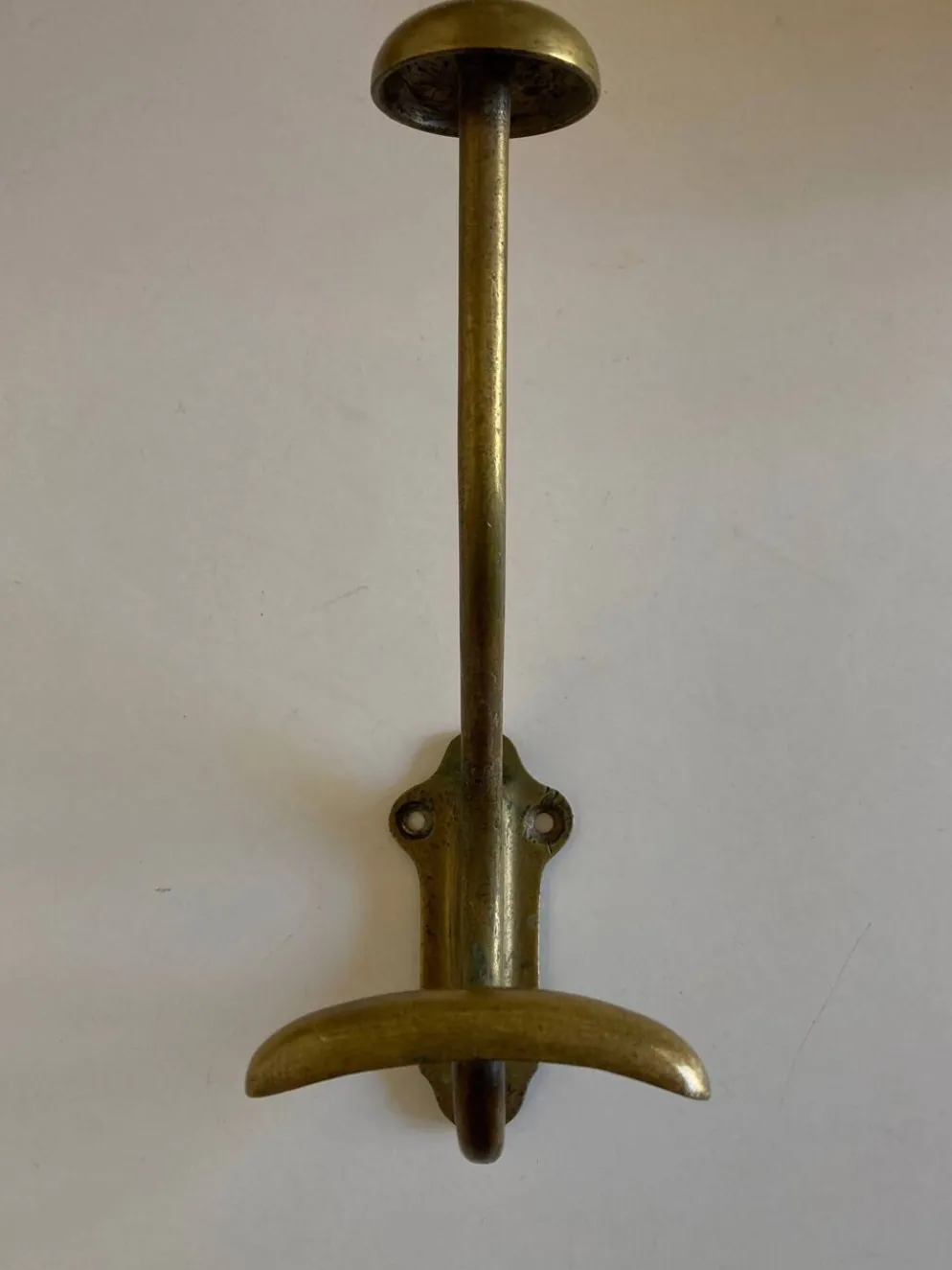 Patère de campagne 1930 en laiton doré patiné
