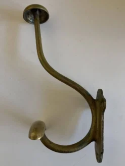 Patère de campagne 1930 en laiton doré patiné