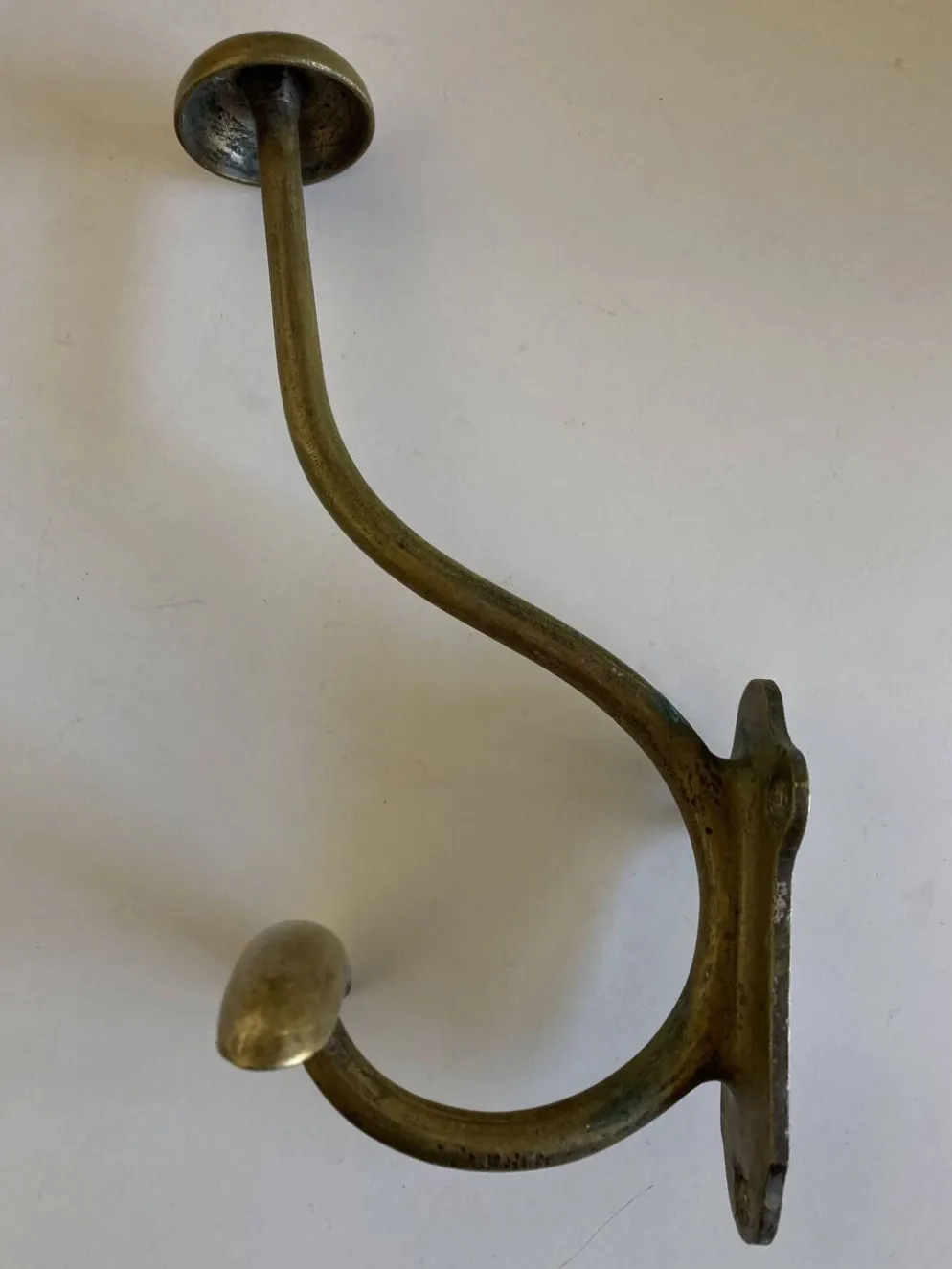 Patère de campagne 1930 en laiton doré patiné