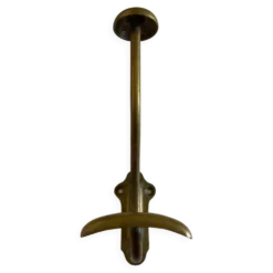 Patère de campagne 1930 en laiton doré patiné