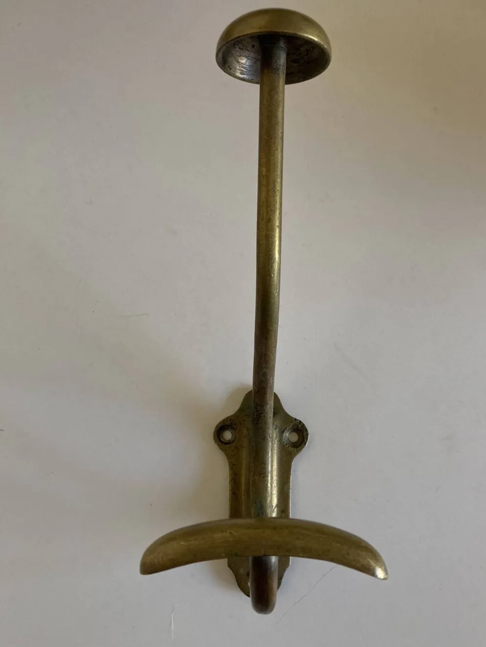 Patère de campagne 1930 en laiton doré patiné
