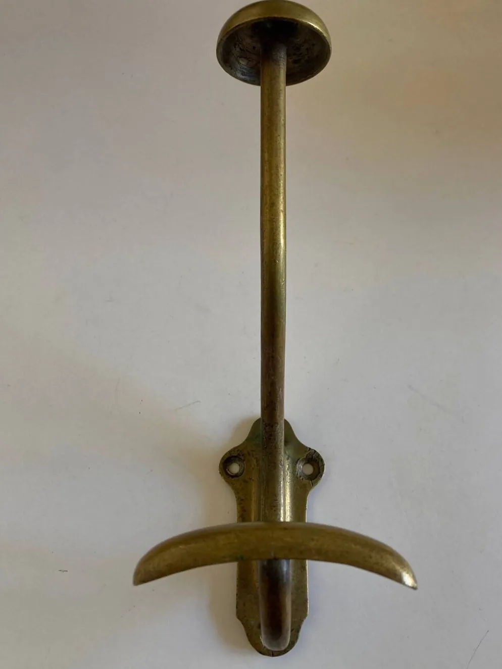 Patère de campagne 1930 en laiton doré patiné