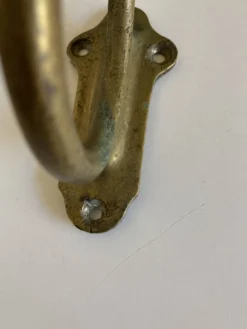 Patère de campagne 1930 en laiton doré patiné