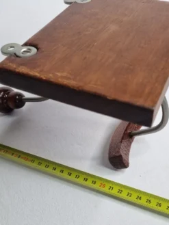 Patère double en métal et bois