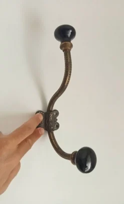 Patère double porte manteau mural ancien XIXeme style Art nouveau