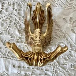 Patère double style Hollywood Regency , cygne laiton