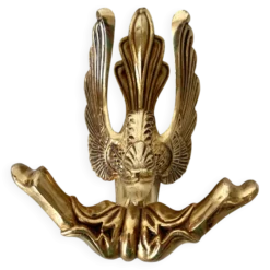Patère double style Hollywood Regency , cygne laiton