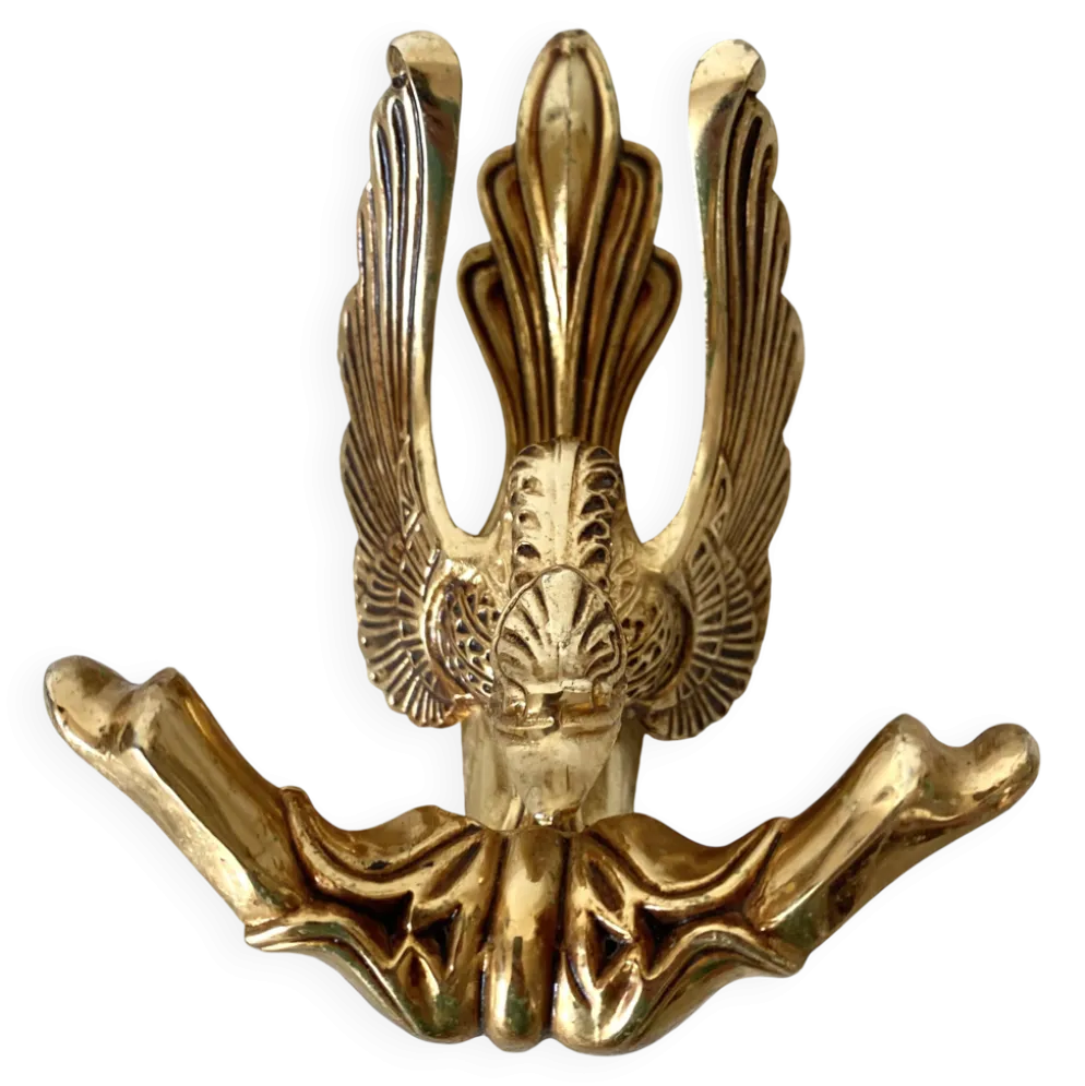 Patère double style Hollywood Regency , cygne laiton