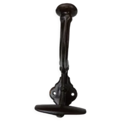 Patère d'époque art nouveau, 1910, en fonte émaillée, marron