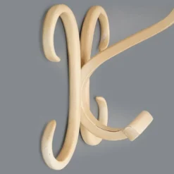 Patère en bois courbé blanc, années 1960