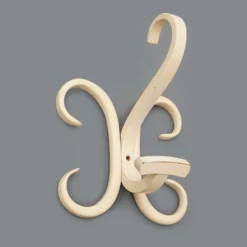 Patère en bois courbé blanc, années 1960