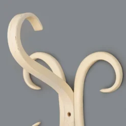 Patère en bois courbé blanc, années 1960