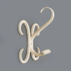 Patère en bois courbé blanc, années 1960