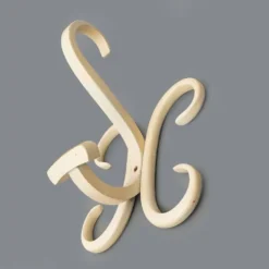 Patère en bois courbé blanc, années 1960