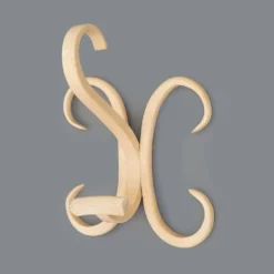 Patère en bois courbé blanc, années 1960