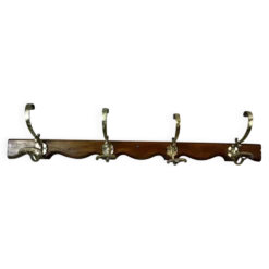 Patère en bois et laiton