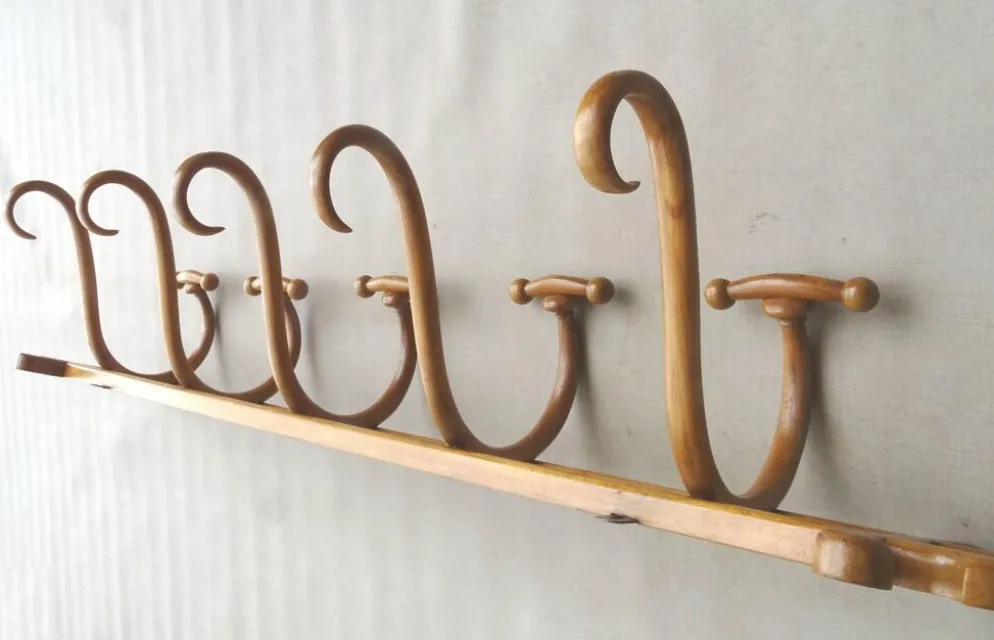Patère murale de thonet à 5 esses, 1900 ca