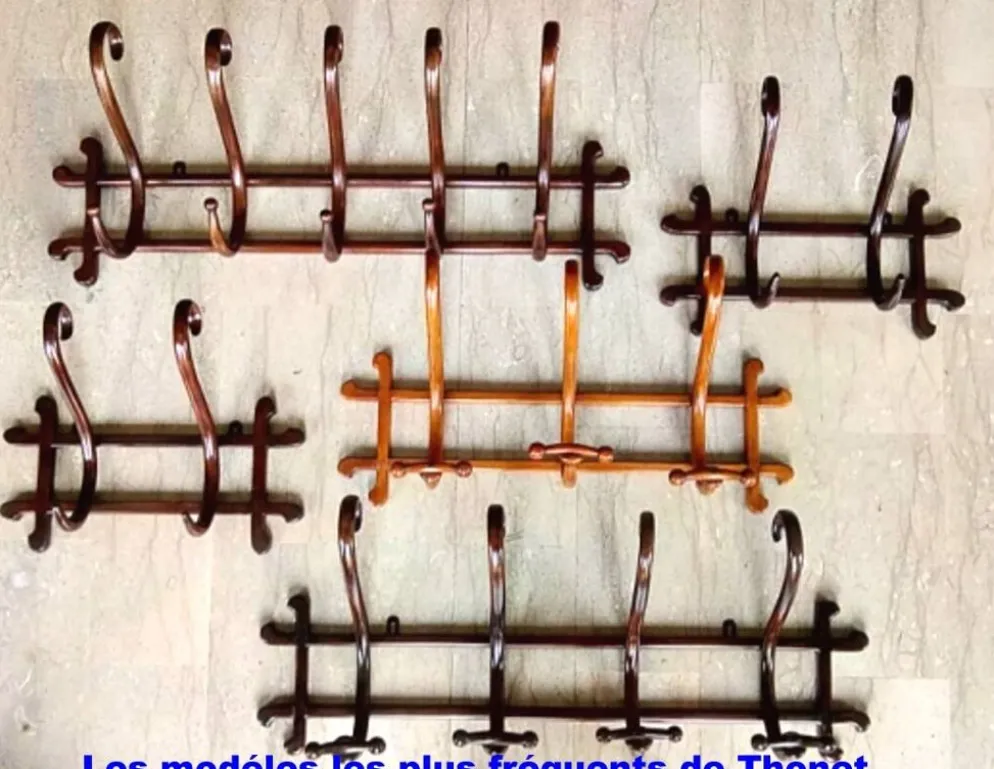 Patère murale de thonet à 5 esses, 1900 ca