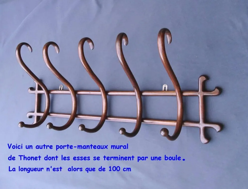Patère murale de thonet à 5 esses, 1900 ca