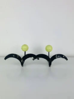 Patère murale double crochet, années 50, métal