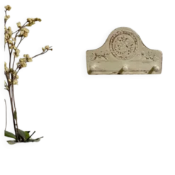 Patère murale vintage bohème – bois patiné, pièce unique