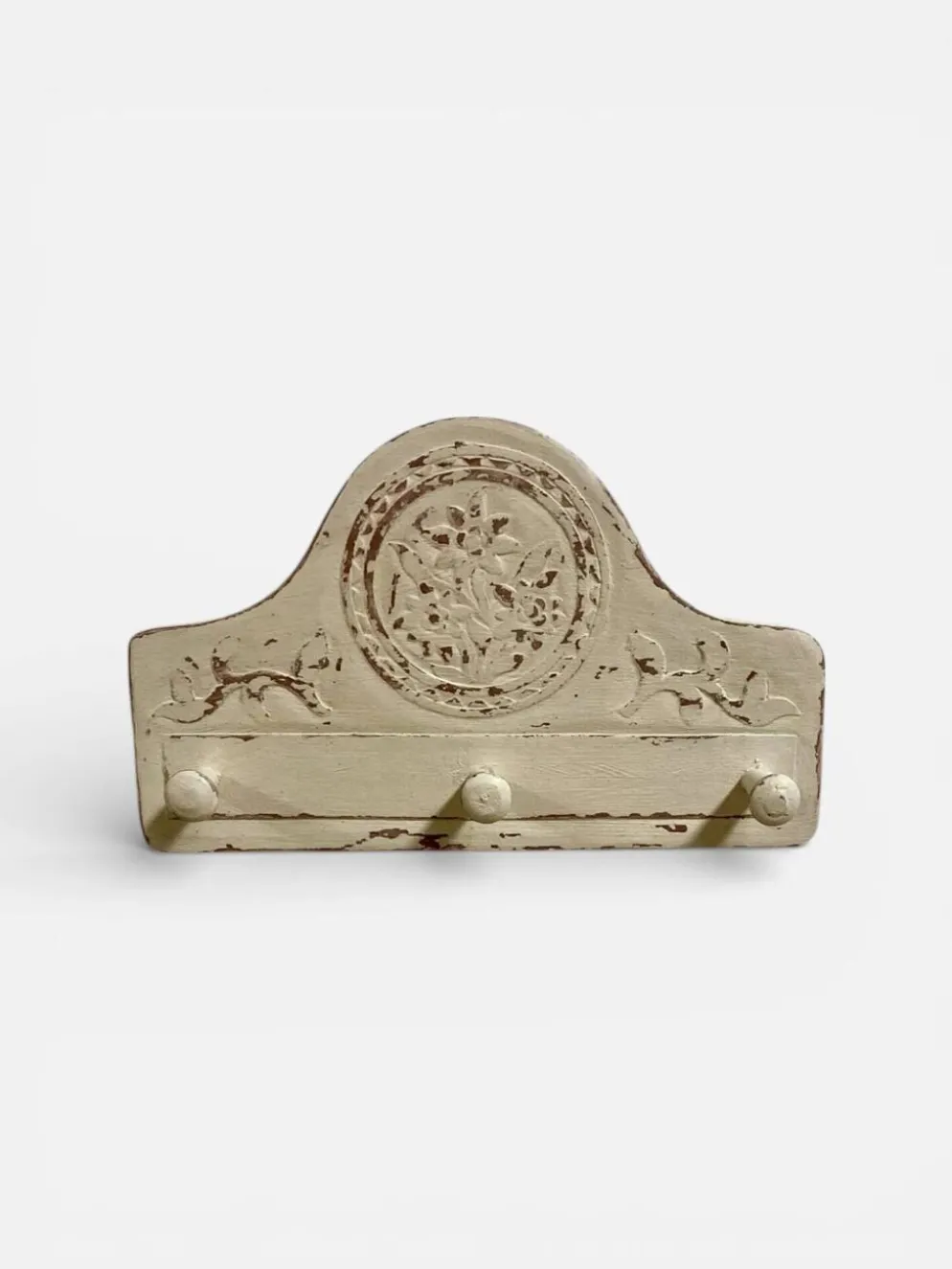 Patère murale vintage bohème – bois patiné, pièce unique