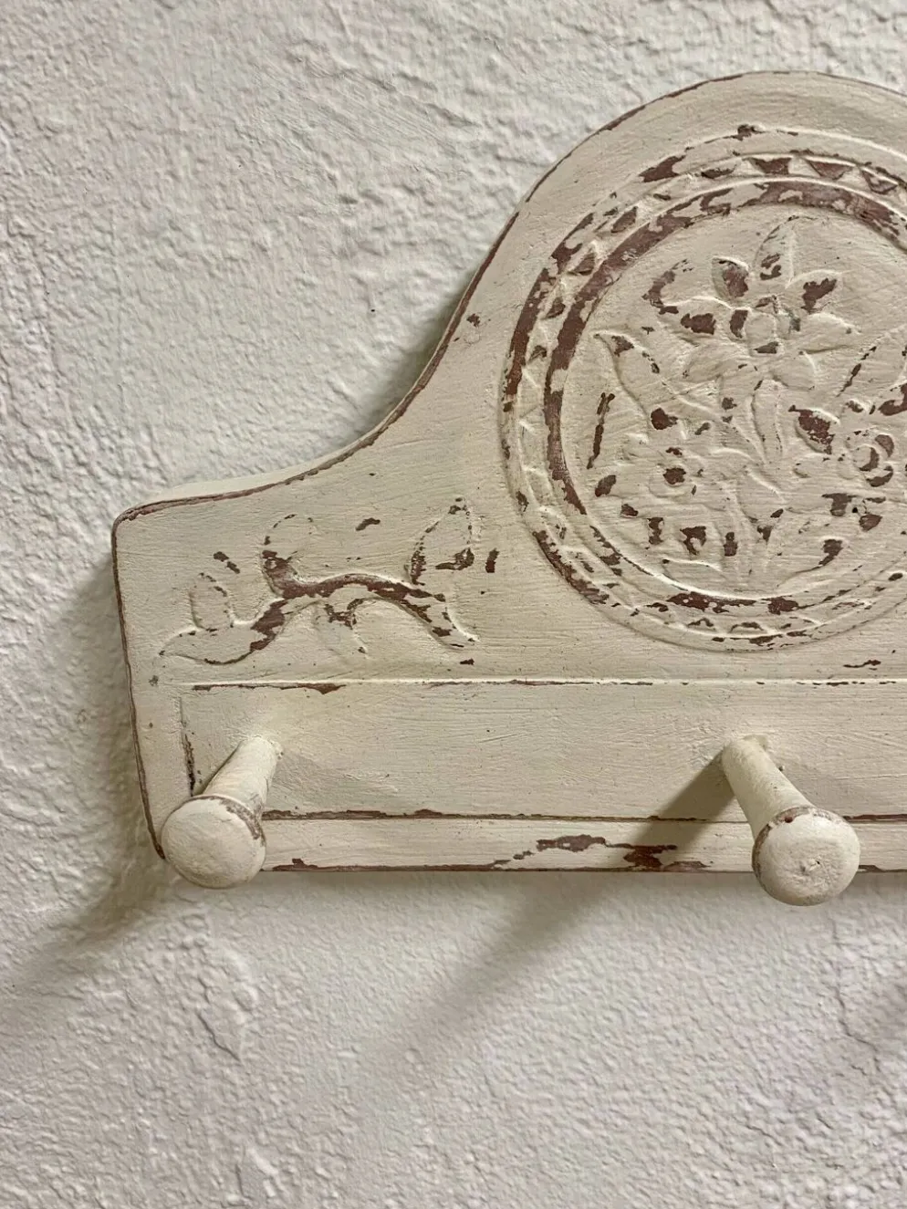 Patère murale vintage bohème – bois patiné, pièce unique