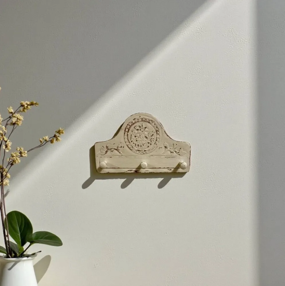 Patère murale vintage bohème – bois patiné, pièce unique
