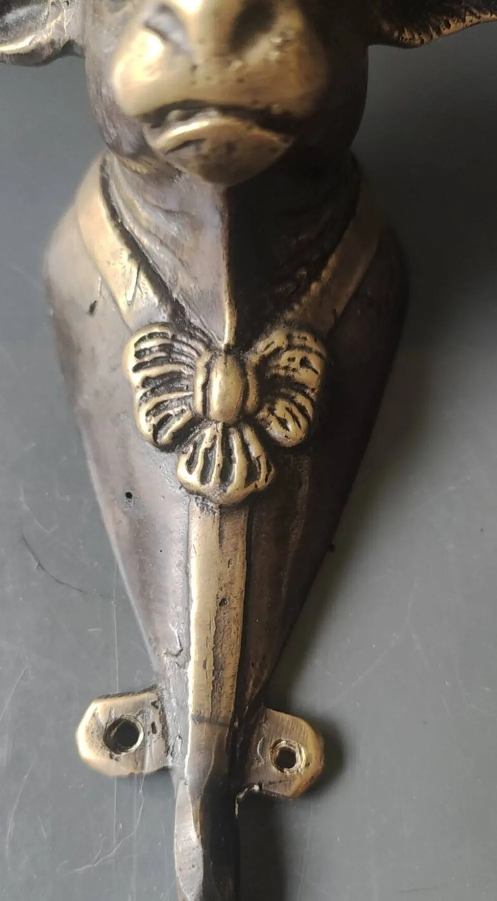 Patère mural Taureau en alliage métal patiné bronze