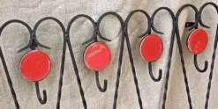 Patère, porte-manteau en fer forgé et céramique