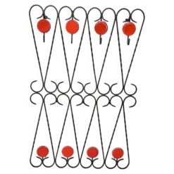 Patère, porte-manteau en fer forgé et céramique