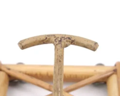 Patère porte manteau en rotin et métal, années 50