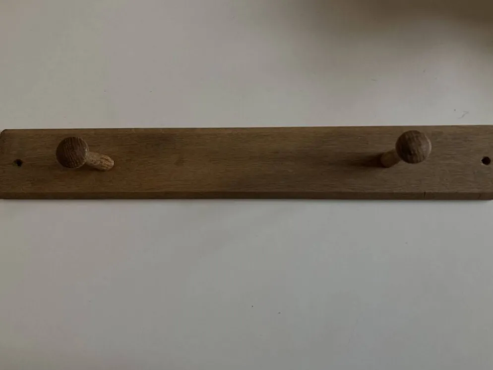 Patère porte manteau mural en chêne moderniste L53,5cm