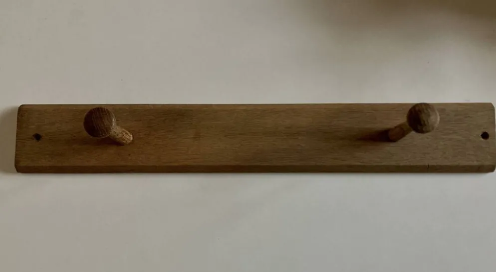 Patère porte manteau mural en chêne moderniste L53,5cm