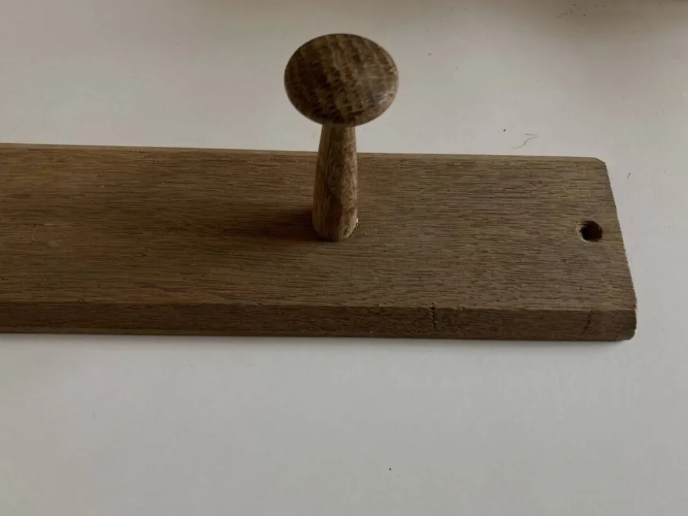 Patère porte manteau mural en chêne moderniste L53,5cm