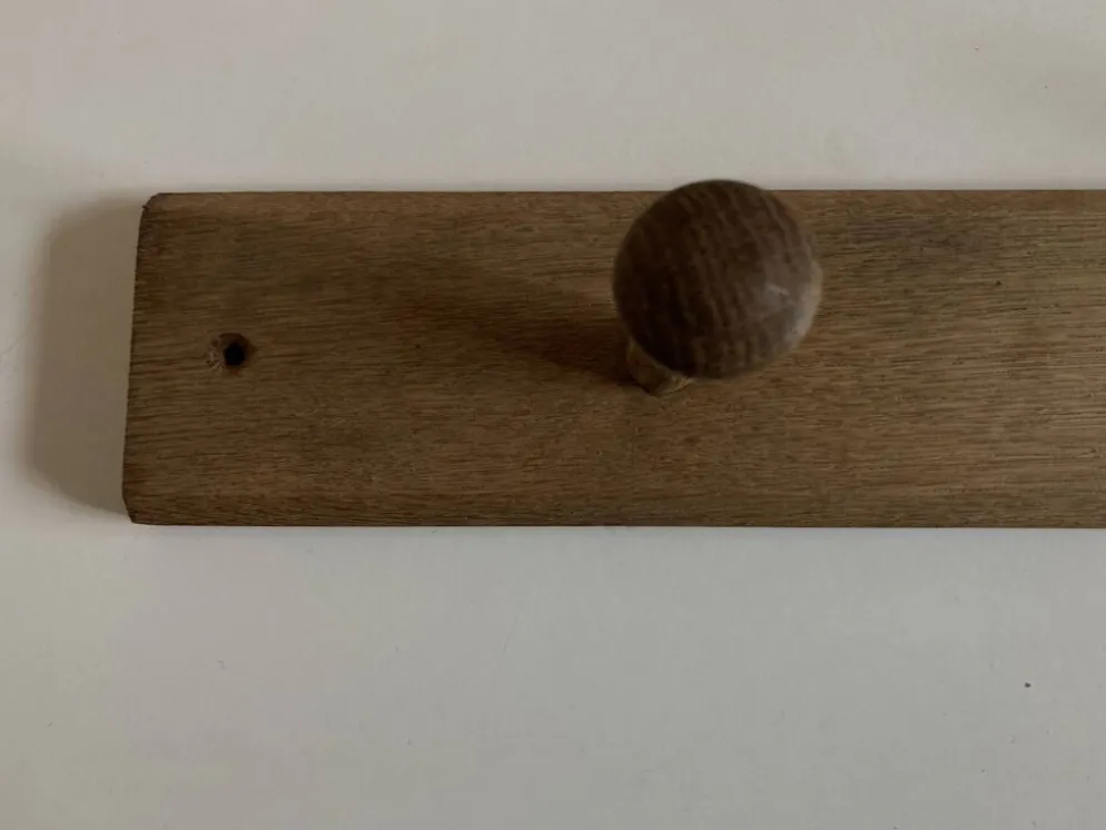 Patère porte manteau mural en chêne moderniste L53,5cm