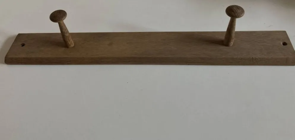 Patère porte manteau mural en chêne moderniste L53,5cm