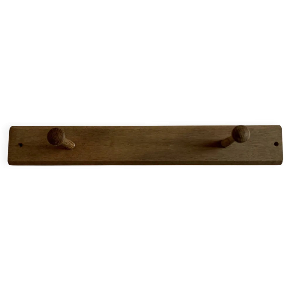 Patère porte manteau mural en chêne moderniste L53,5cm