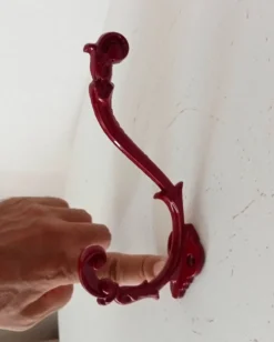 Patère porte manteau mural vintage en fonte émaillée