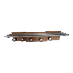 patère, porte-manteaux en bois aérogommé et métal