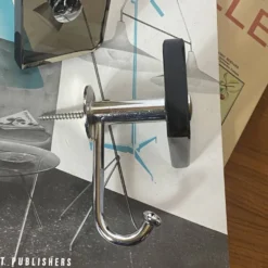 2 patères anciennes en verre fumé marron et inox Fontana Arte / Veca