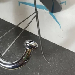 2 patères anciennes en verre fumé marron et inox Fontana Arte / Veca