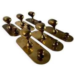 6 patères en laiton attribué à L. Caccia Dominioni pour Azucena, 1962